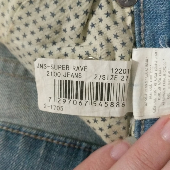 𝅺Lee Cooper Super Rave Distressed Skinny Light Wash Jeans - size 27 - Picture 7 of 10